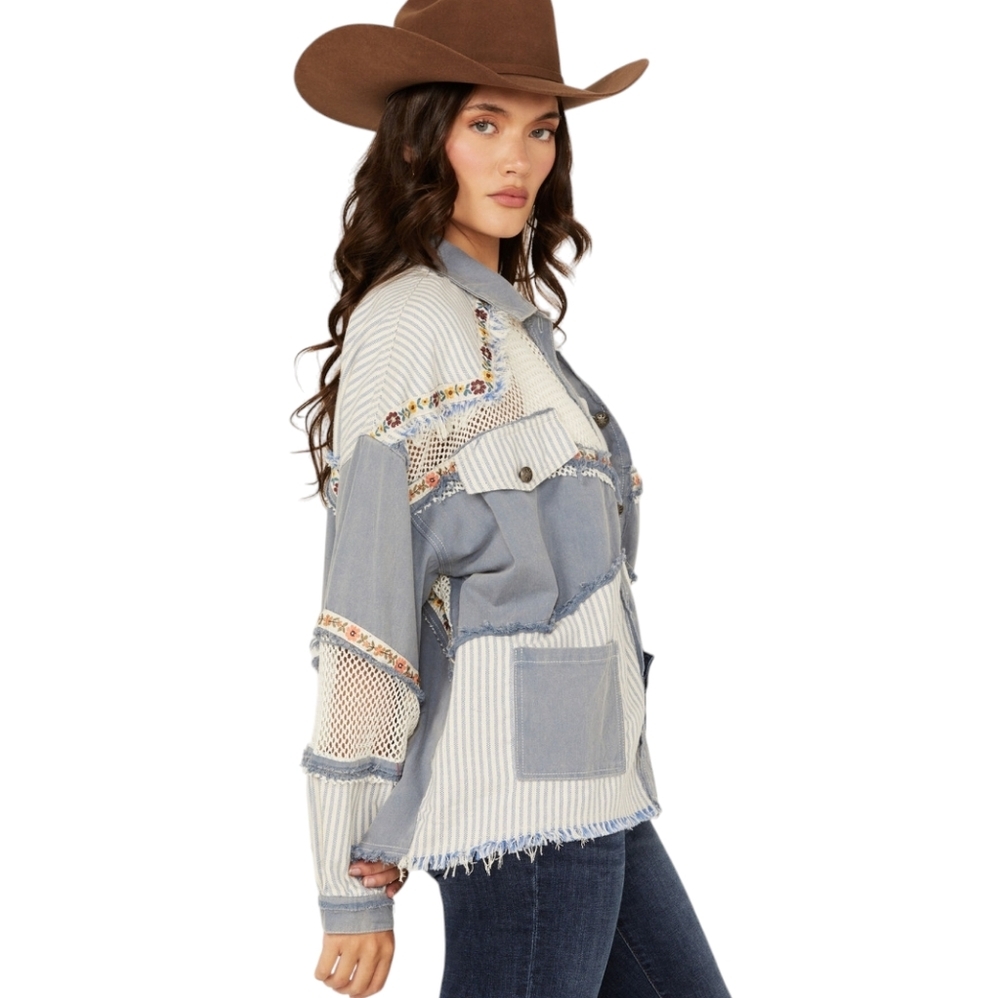 POL Patchwork Cottagecore Women's Size Large Fairygrunge Boho Western‎ Jacket